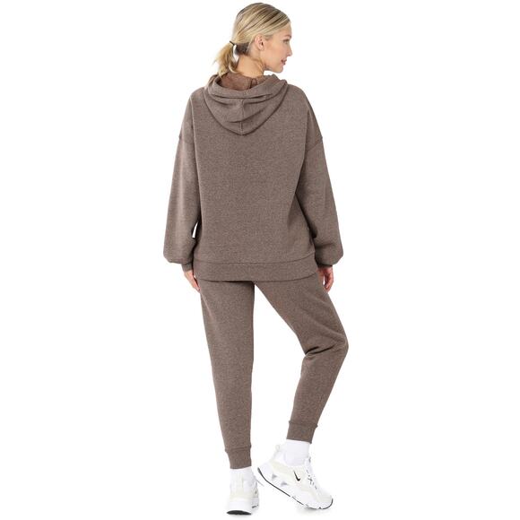 Melange Velboa hoodie & jogger Pants set (Mocha)- XLarge - Picture 2 of 6